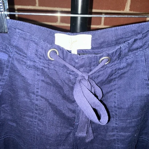 Joie Navy Linen Wide Leg Drawstring Pants 💙 Quiet Luxury, Casual, Vacation, Chic - Picture 7 of 7
